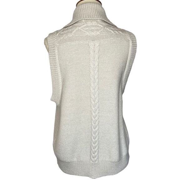 ORVIS cable knit sweater vest button front beige size S - Picture 8 of 10
